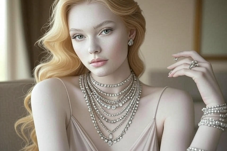 Jewelry Layering Mistakes You Might Be Making 1 model jewelry
